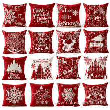 Nordic Linen Elk Snowflake Christmas Series cushion cover